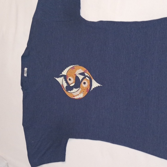 Navy blue small koi fish t-shirt - Picture 1 of 6